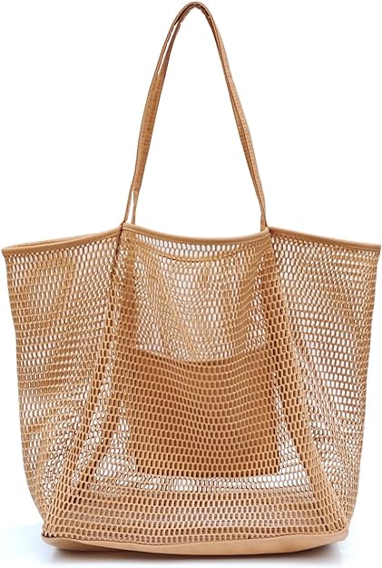 Mesh Beach Tote, Womens Shoulder Handbag, Beach Bag Mesh Beach Tote, Womens Shoulder Handbag, Beach Bag